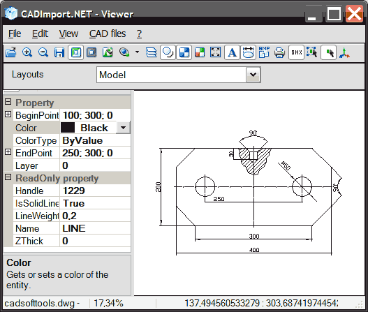 Screenshot for 2D / 3D CAD Import .NET: DWG, DXF, PLT 8.0