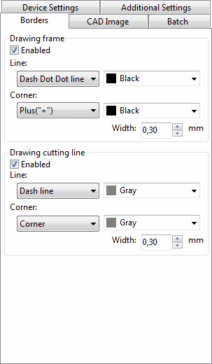 Borders for batch print