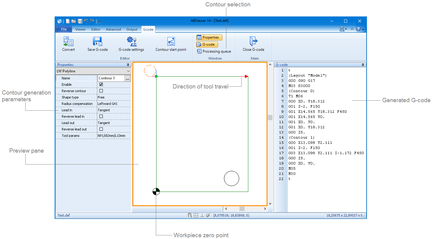 Software for Converting 2D DXF Drawings to CNC Machine G-Code milling 
