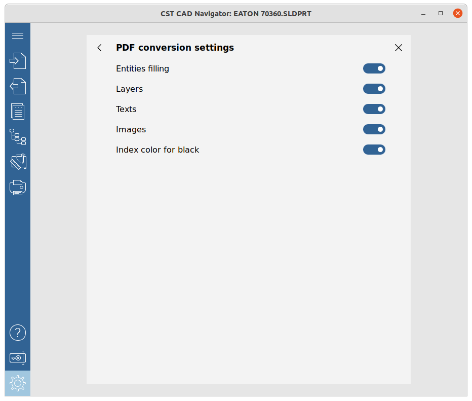PDF conversion setup
