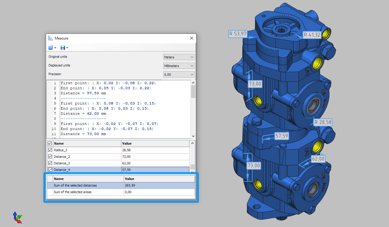 Total measurement calculation in ABViewer 16