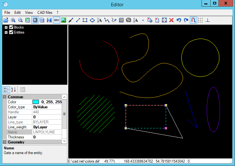 Редактирование примитивы 在 CAD .NET 中